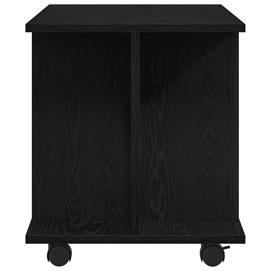 Tv Stolek S Kolečky Černý Dub 80 X 40 X 45 Cm, Dřevo
