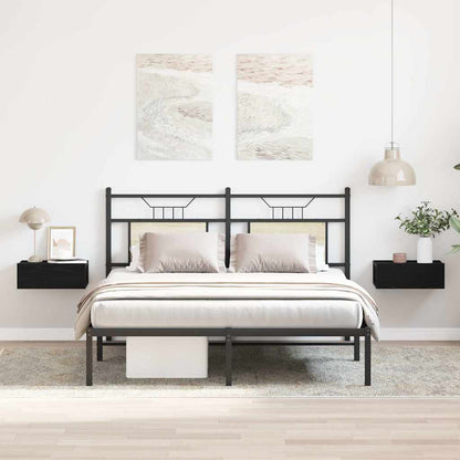 Plovoucí Noční Stolky 2 Ks Černé 40X30X15 Cm Kompozitní Dřevo