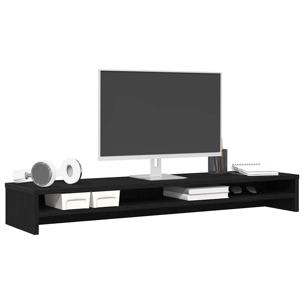 Stojan Na Monitor Dub Černý 100X24X13 Cm Dřevěné Konstrukce