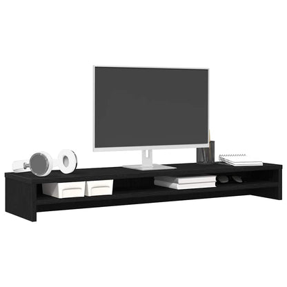 Stojan Na Monitor Dub Černý 100X24X13 Cm Dřevěné Konstrukce