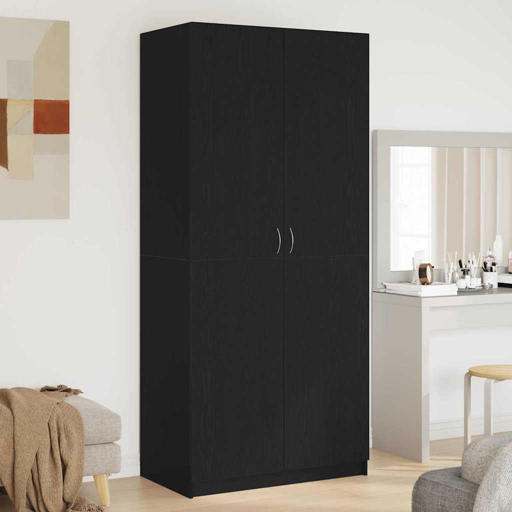 Šatní Skříň Černý Dub 90 X 52 X 200 Cm Kompozitní Dřevo