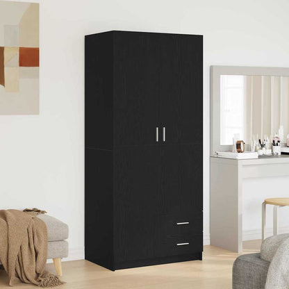 Šatní Skříň Černý Dub 80 X 52 X 180 Cm Kompozitní Dřevo