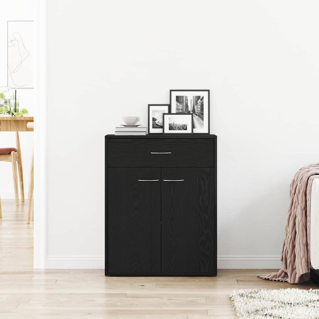 Servírovací Skříň Černý Dub 60 X 30 X 75 Cm Kompozitní Dřevo