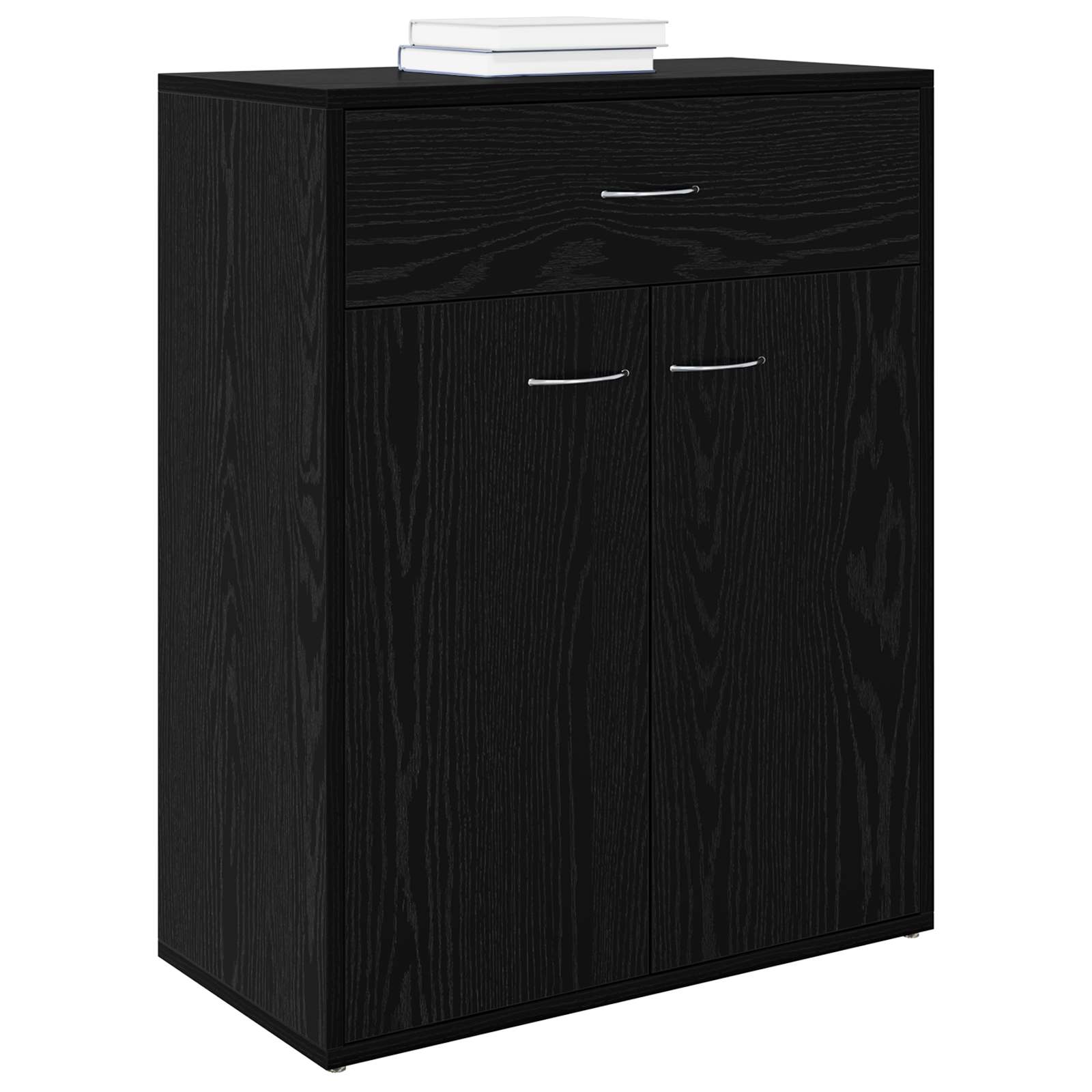 Servírovací Skříň Černý Dub 60 X 30 X 75 Cm Kompozitní Dřevo