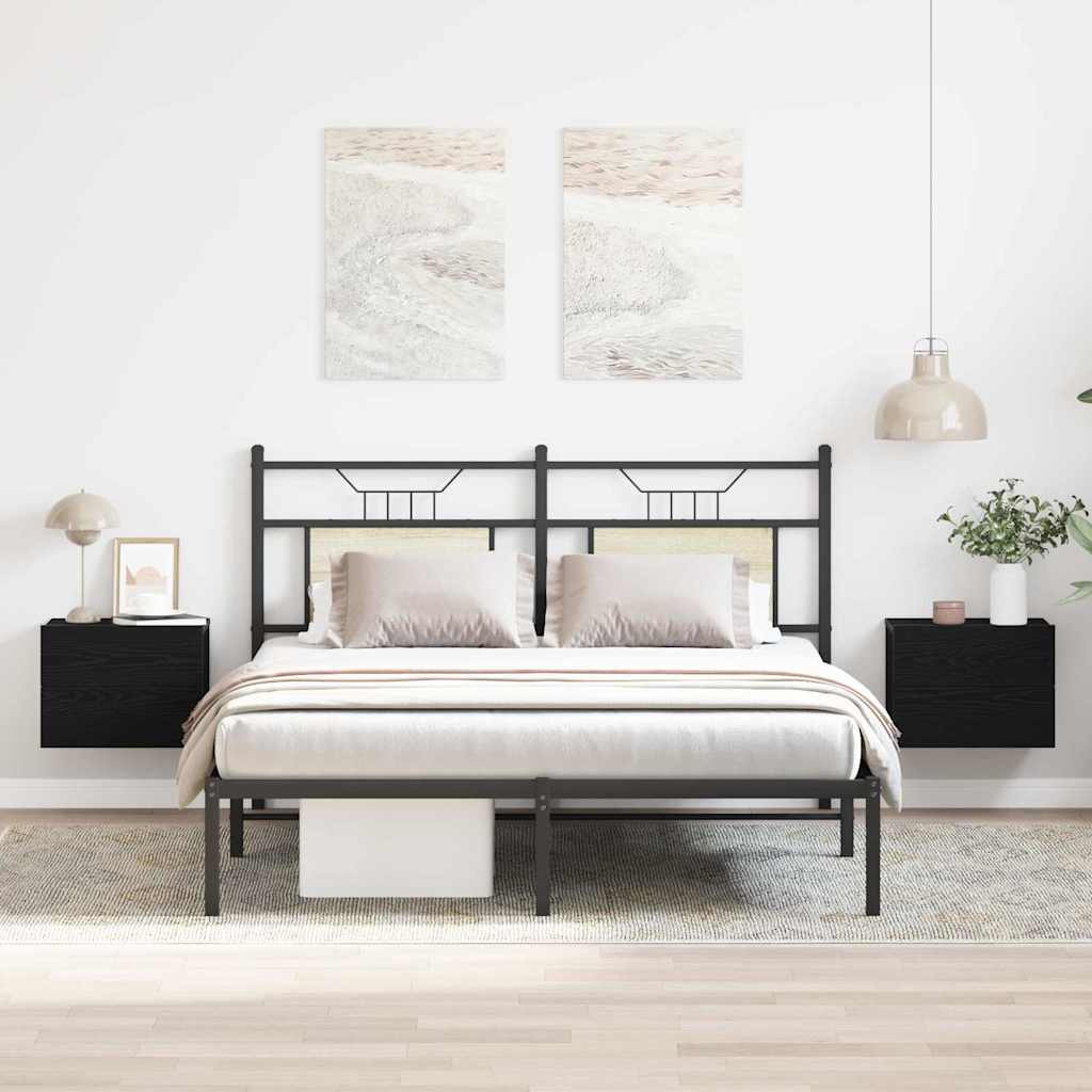 Noční Skříňka 2 Ks Černý Dub 40 X 30 X 30 Cm Kompozitní Dřevo