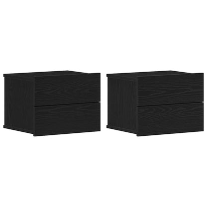 Noční Skříňka 2 Ks Černý Dub 40 X 30 X 30 Cm Kompozitní Dřevo