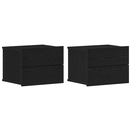 Noční Skříňka 2 Ks Černý Dub 40 X 30 X 30 Cm Kompozitní Dřevo