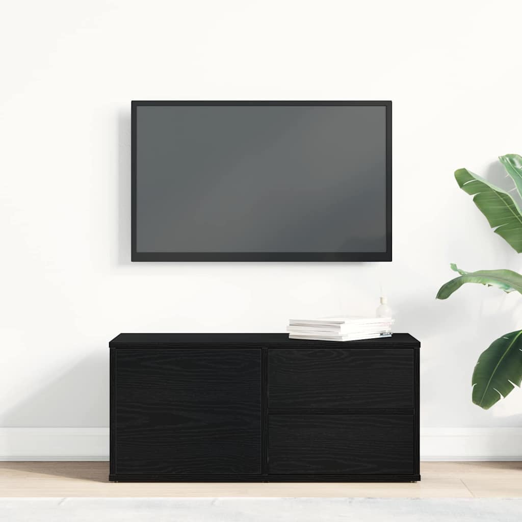 Televizní Skříň 80 X 34 X 36 Cm Černý Dub Kompozitní Dřevo