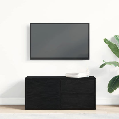 Televizní Skříň 80 X 34 X 36 Cm Černý Dub Kompozitní Dřevo