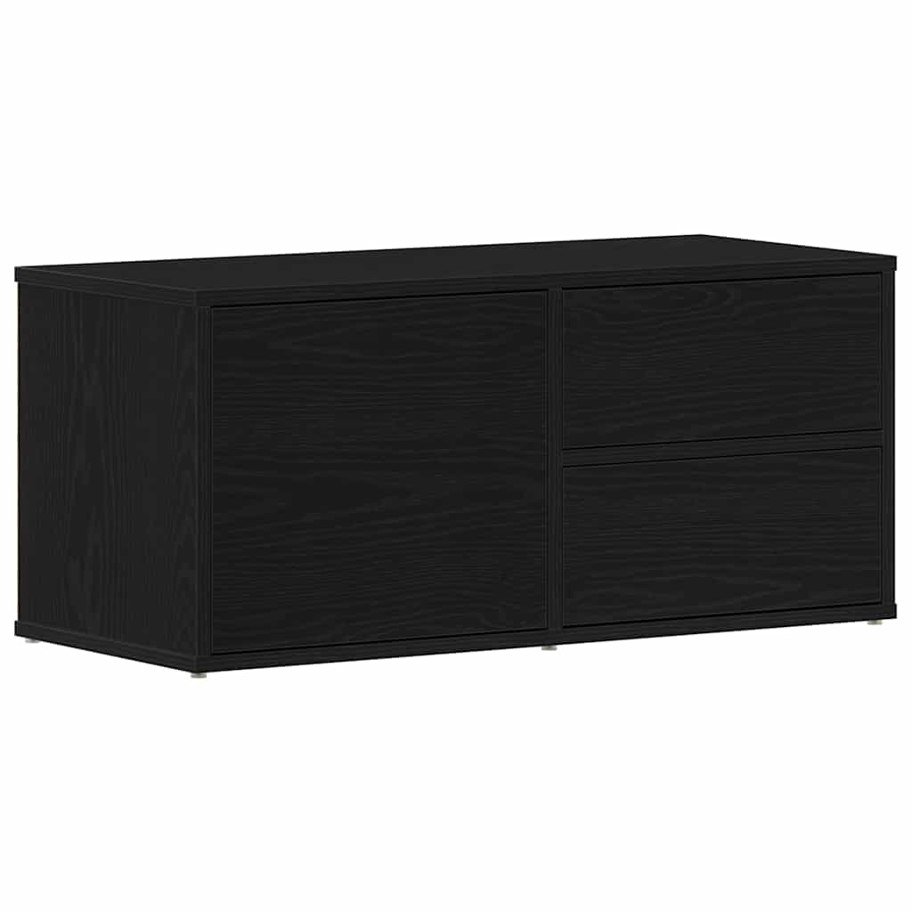 Televizní Skříň 80 X 34 X 36 Cm Černý Dub Kompozitní Dřevo