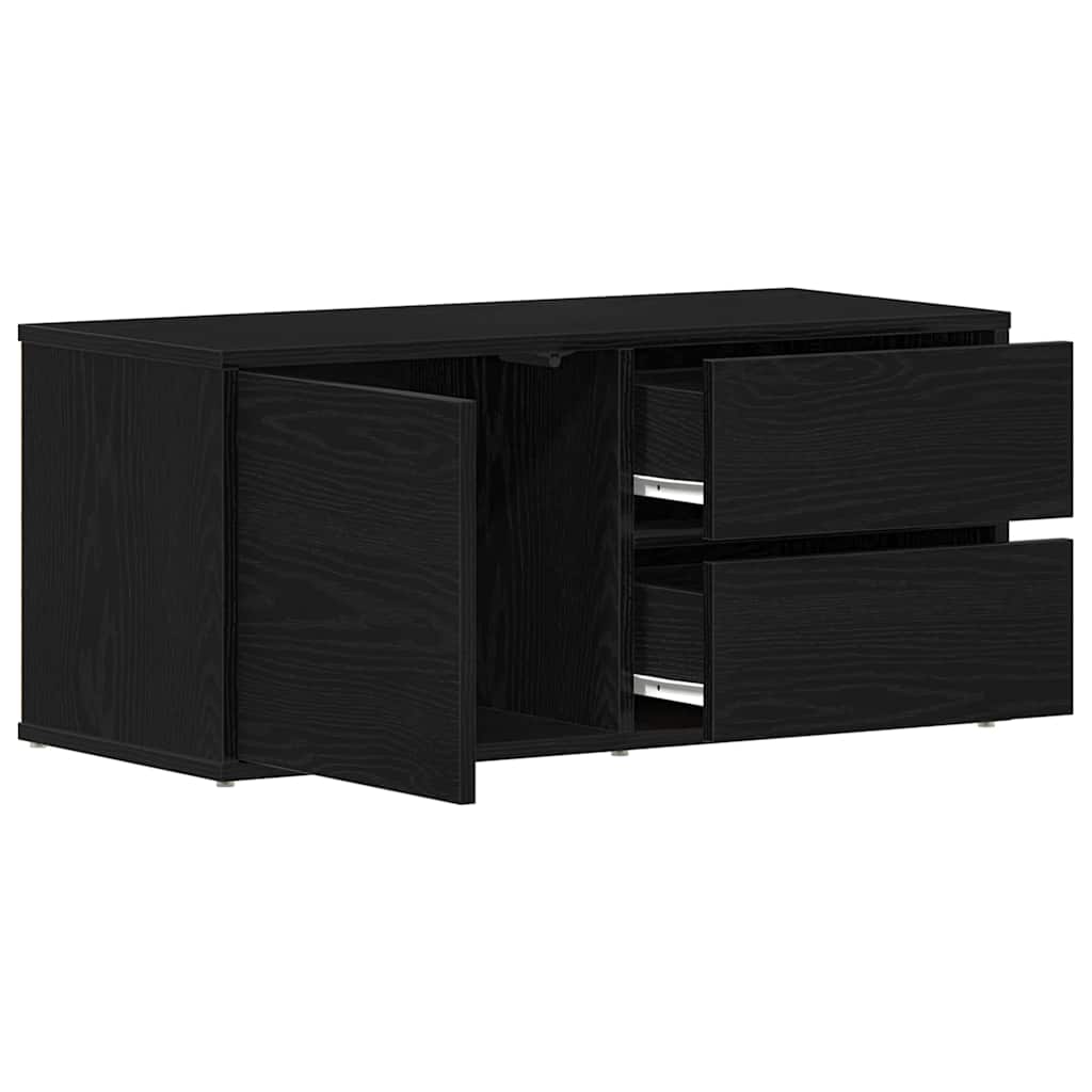 Televizní Skříň 80 X 34 X 36 Cm Černý Dub Kompozitní Dřevo