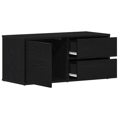 Televizní Skříň 80 X 34 X 36 Cm Černý Dub Kompozitní Dřevo