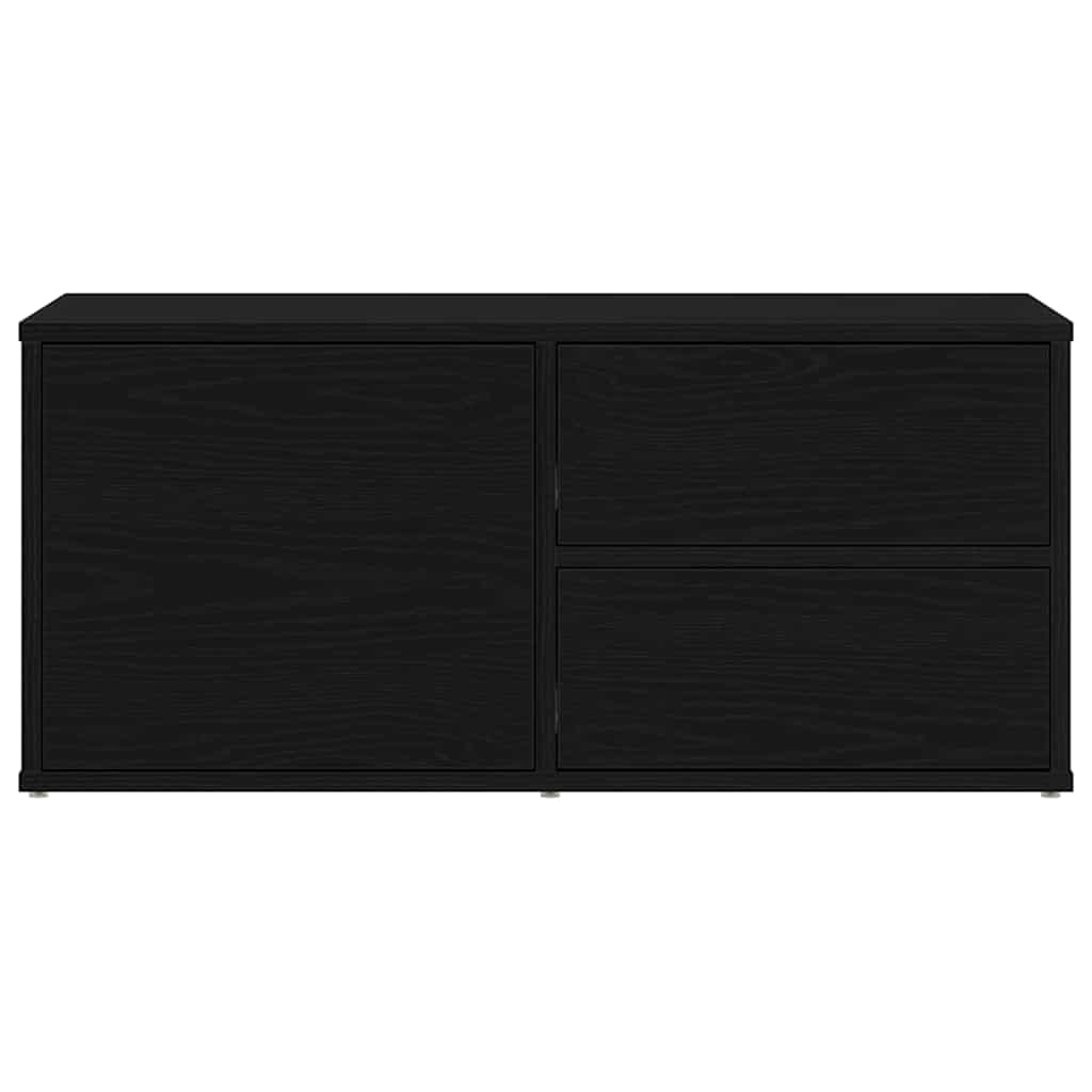 Televizní Skříň 80 X 34 X 36 Cm Černý Dub Kompozitní Dřevo