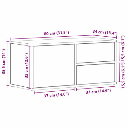 Televizní Skříň 80 X 34 X 36 Cm Černý Dub Kompozitní Dřevo