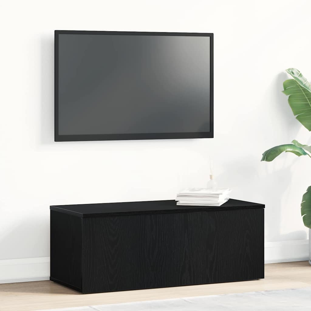 Televizní Skříň 80X34X30 Cm Černý Dub Kompozitní Dřevo