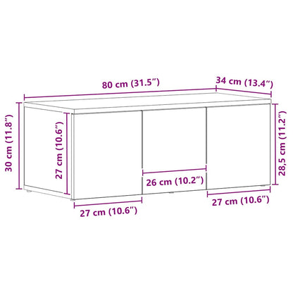 Televizní Skříň 80X34X30 Cm Černý Dub Kompozitní Dřevo