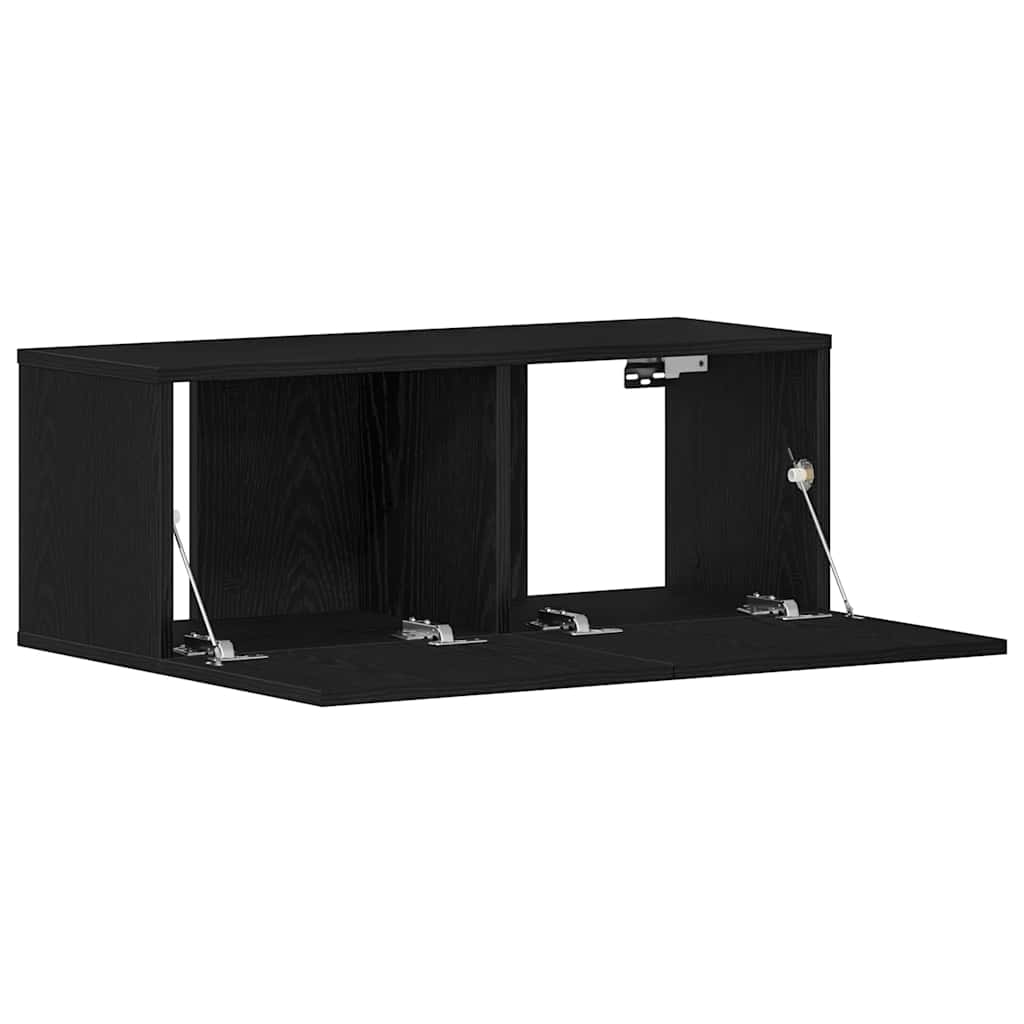 Televizní Skříň 80 X 30 X 30 Cm Černý Dub Kompozitní Dřevo