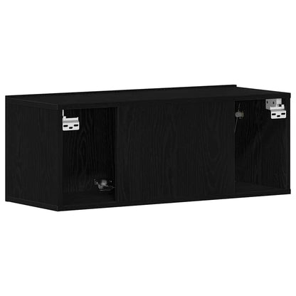 Televizní Skříň 80 X 30 X 30 Cm Černý Dub Kompozitní Dřevo