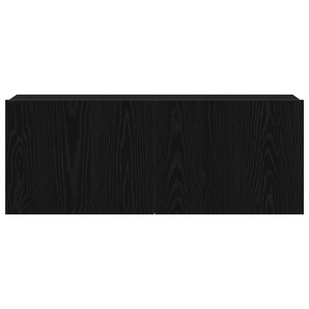 Televizní Skříň 80 X 30 X 30 Cm Černý Dub Kompozitní Dřevo