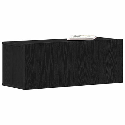 Televizní Skříň 80 X 30 X 30 Cm Černý Dub Kompozitní Dřevo