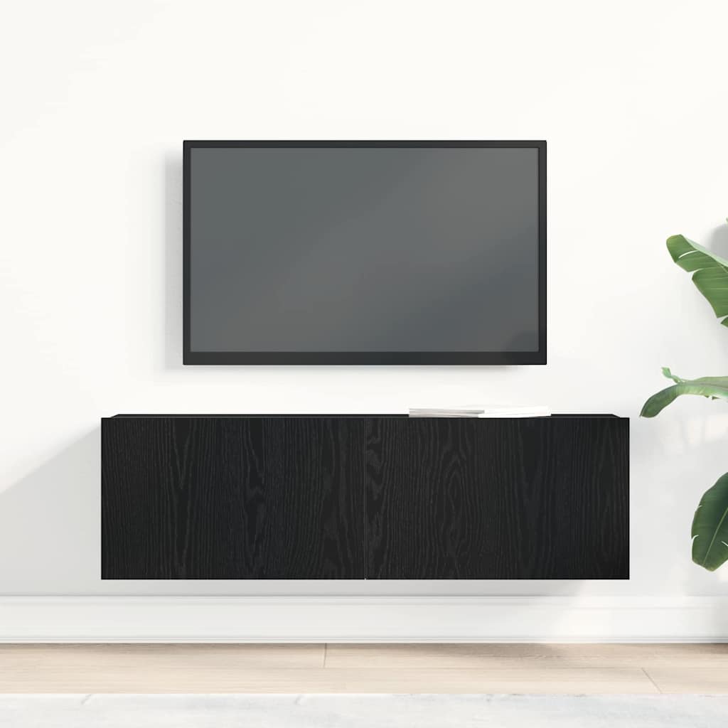Televizní Skříň 100 X 30 X 30 Cm Černý Dub Kompozitní Dřevo