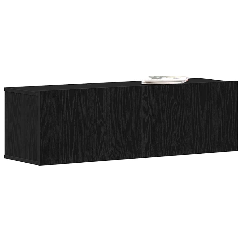Televizní Skříň 100 X 30 X 30 Cm Černý Dub Kompozitní Dřevo