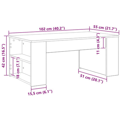 Konferenční Stolek Černý Dub 102 X 55 X 42 Cm Kompozitní Dřevo