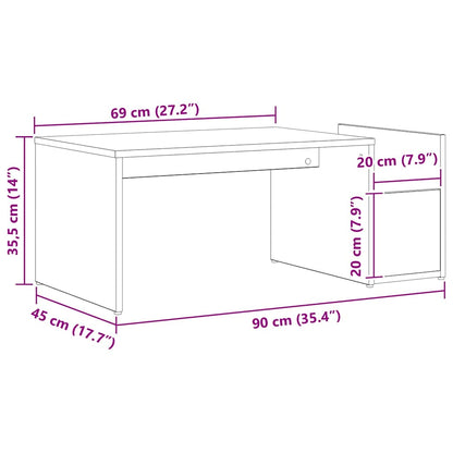 Konferenční Stolek Černý Dub 90 X 45 X 35 Cm Kompozitní Dřevo