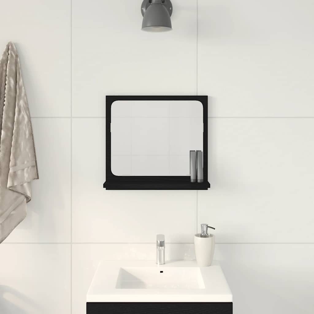 Koupelnové Zrcadlo Černý Dub 40X10,5X37 Cm, Imitace Dřeva