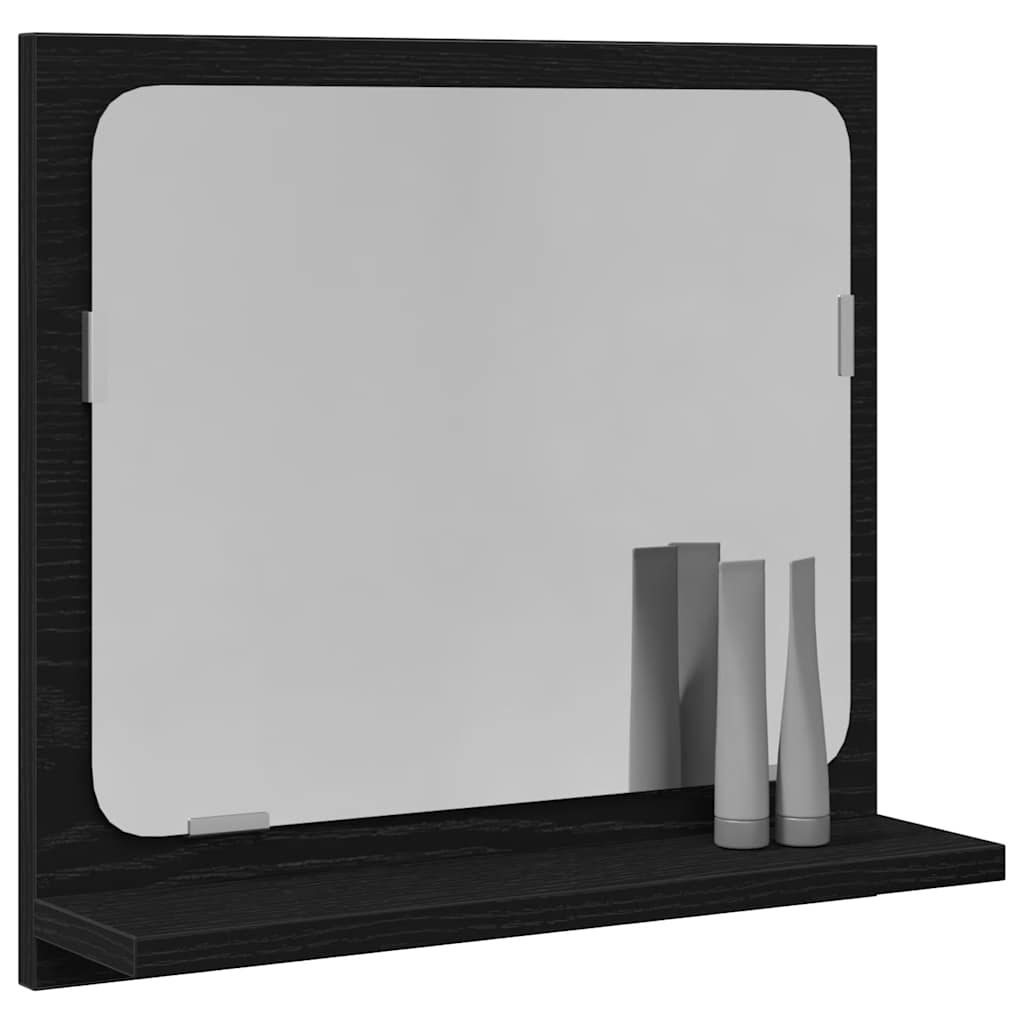 Koupelnové Zrcadlo Černý Dub 40X10,5X37 Cm, Imitace Dřeva