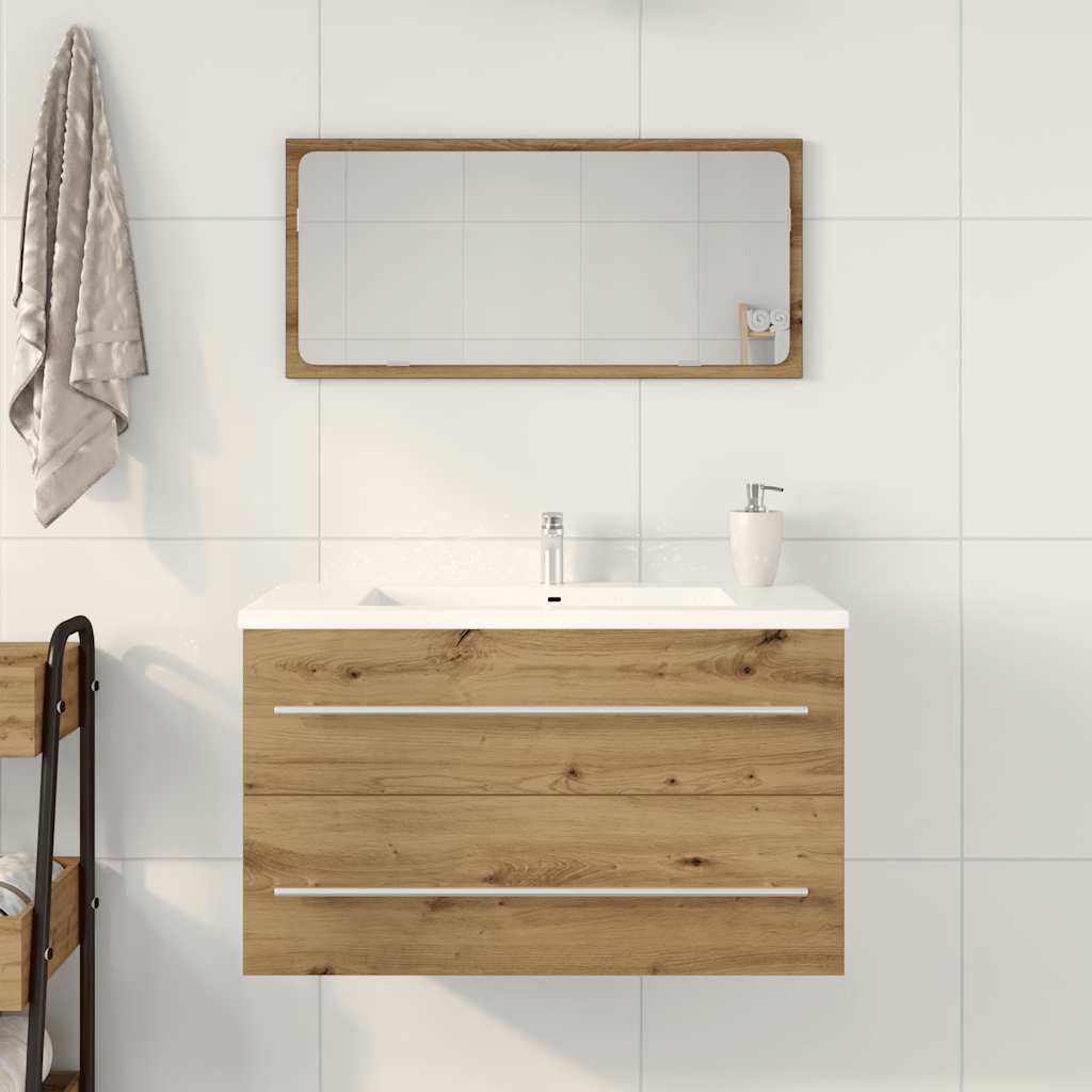 Koupelnová Skříňka Pod Umyvadlo, Dubová, Řemeslná, 80 X 38,5 X 48 Cm, Z Umělého Dřeva