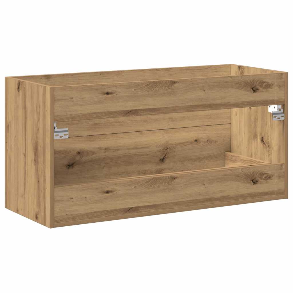 Koupelnová Skříňka Pod Umyvadlo, Dubová, Řemeslná, 100 X 38,5 X 48 Cm, Z Umělého Dřeva