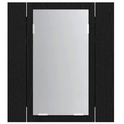 Led Koupelnová Zrcadlová Skříňka Černý Dub 40 X 12 X 45 Cm, Imitace Dřeva