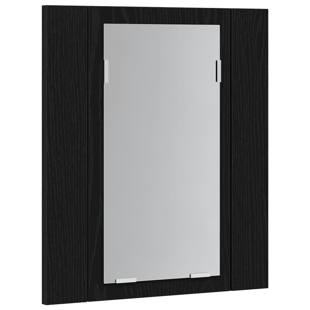 Led Koupelnová Zrcadlová Skříňka Černý Dub 40 X 12 X 45 Cm, Imitace Dřeva