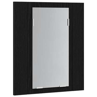 Led Koupelnová Zrcadlová Skříňka Černý Dub 40 X 12 X 45 Cm, Imitace Dřeva