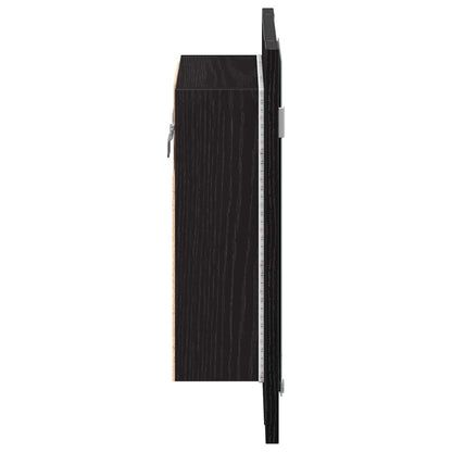Led Koupelnová Zrcadlová Skříňka Černý Dub 40 X 12 X 45 Cm, Imitace Dřeva