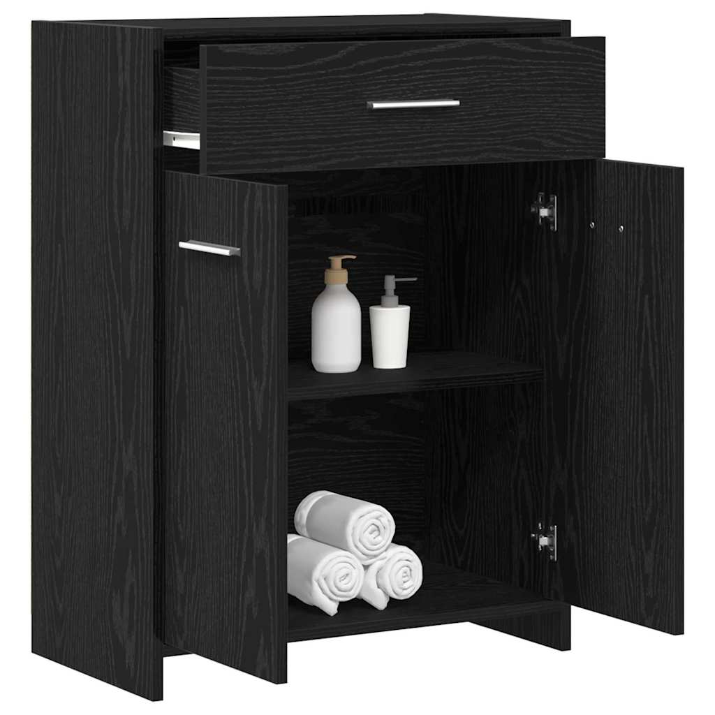 Koupelnová Skříň Černý Dub 60 X 33 X 80 Cm Kompozitní Dřevo