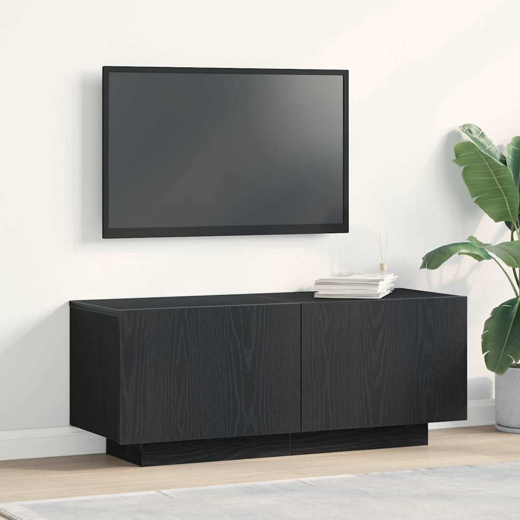 Televizní Skříň 100 X 35 X 40 Cm Černý Dub Kompozitní Dřevo