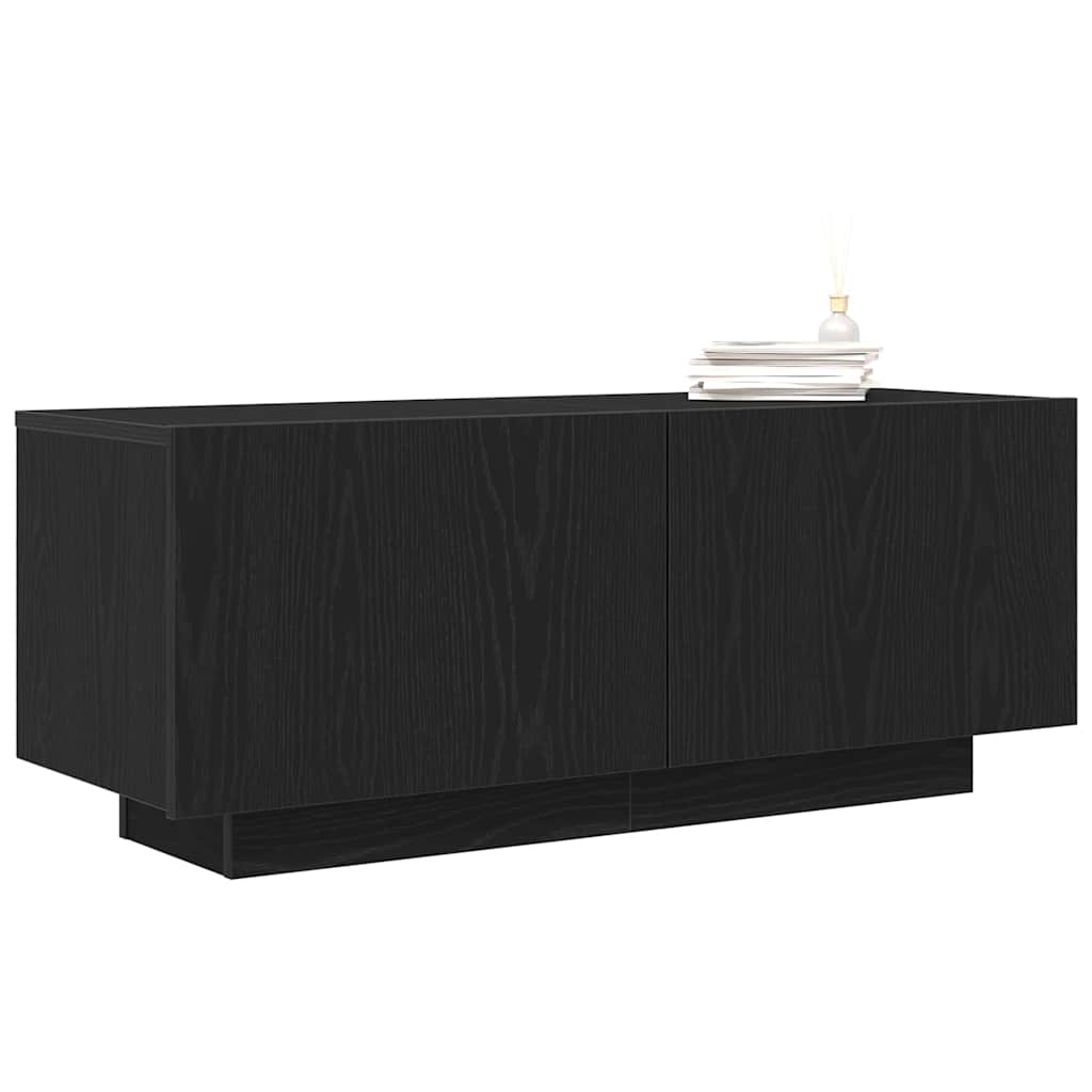 Televizní Skříň 100 X 35 X 40 Cm Černý Dub Kompozitní Dřevo