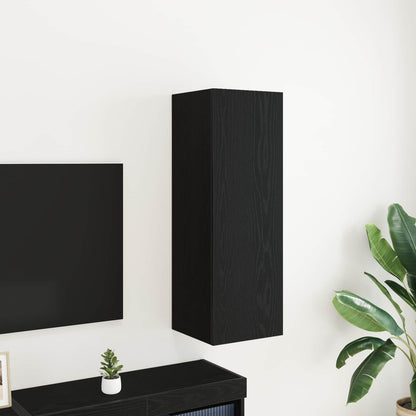 Nástěnná Skříň Na Tv 30,5 X 30 X 90 Cm Černý Dub