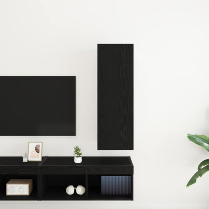 Nástěnná Skříň Na Tv 30,5 X 30 X 90 Cm Černý Dub
