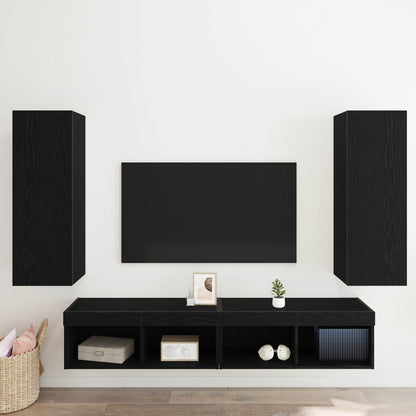 Nástěnná Skříň Na Tv 2 Pcs Černý Dub Kompozitní Dřevo