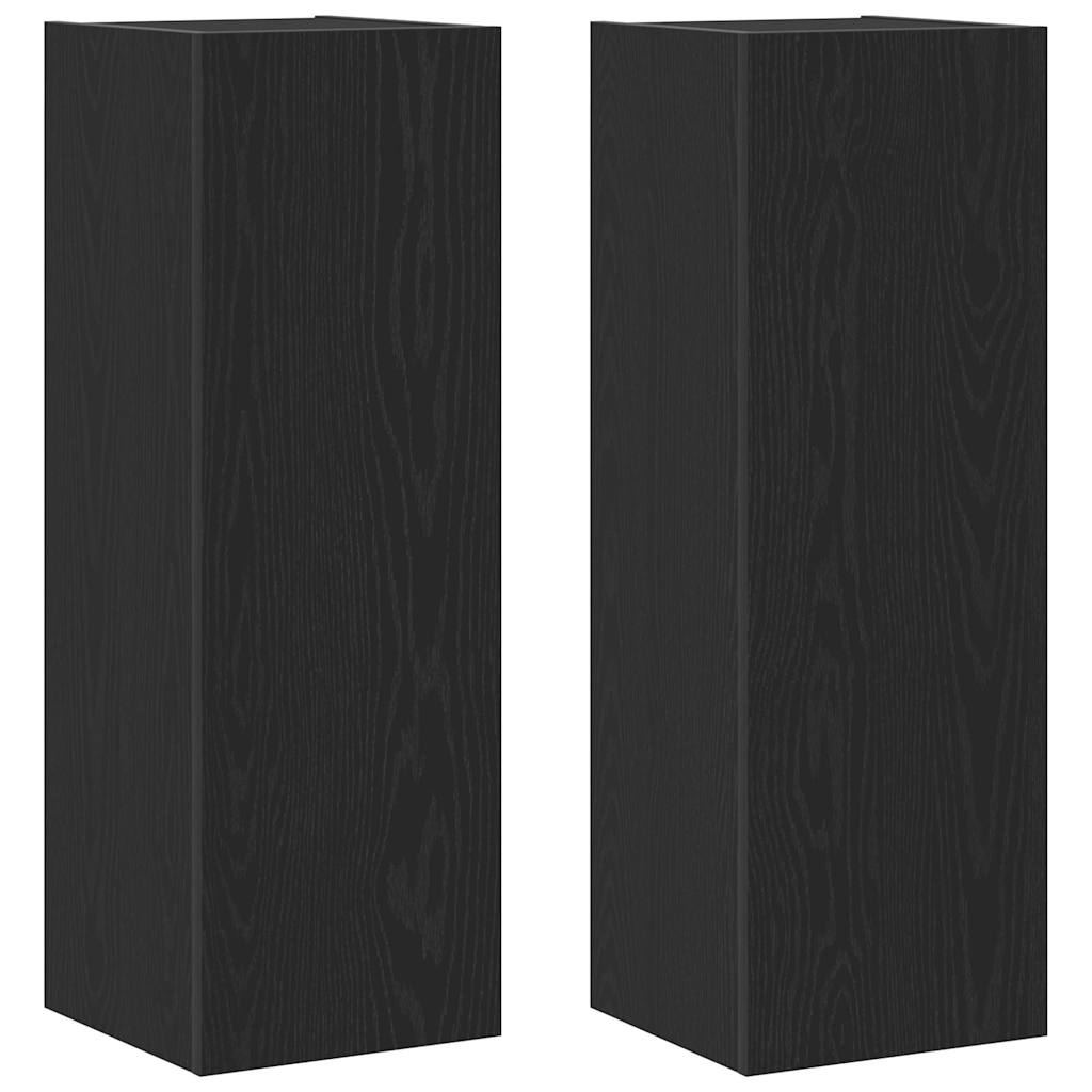 Nástěnná Skříň Na Tv 2 Pcs Černý Dub Kompozitní Dřevo