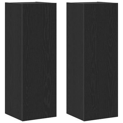 Nástěnná Skříň Na Tv 2 Pcs Černý Dub Kompozitní Dřevo