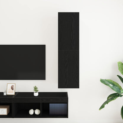 Nástěnná Skříň Na Tv 30,5 X 30 X 110 Cm Černý Dub