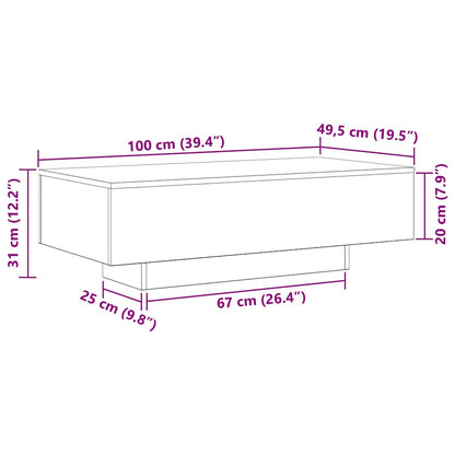 Konferenční Stolek Černý Dub 100 X 49,5 X 31 Cm