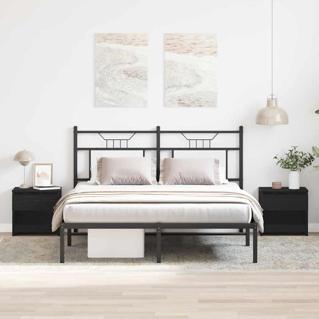 Noční Skříňka 2 Ks Černý Dub 40 X 30 X 39 Cm Kompozitní Dřevo