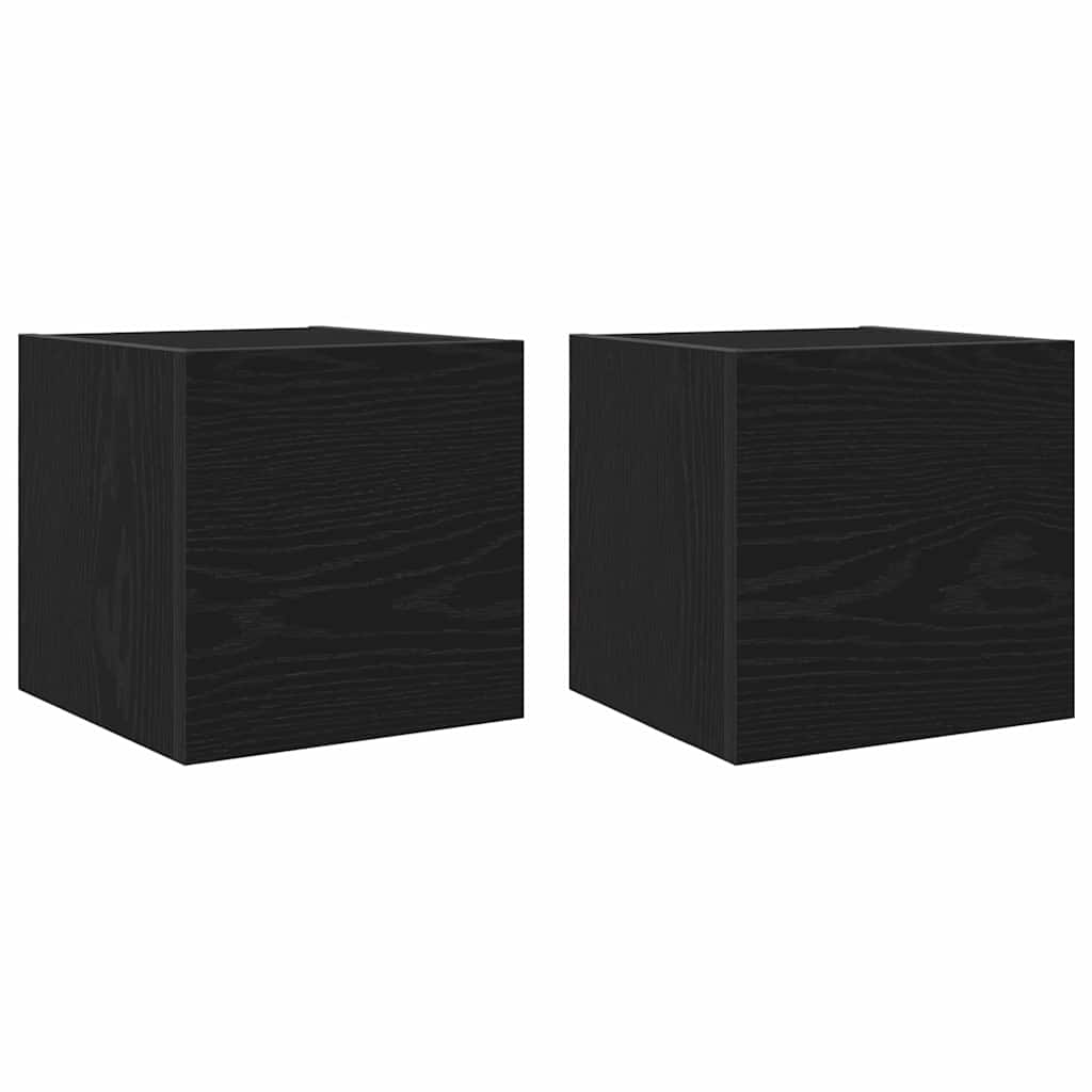 Nástěnný Tv Kabinet Nástěnný 2 Pcs Černý Dub 30,5 X 30 X 30 Cm
