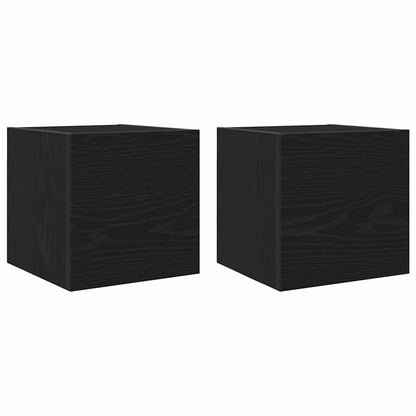 Nástěnný Tv Kabinet Nástěnný 2 Pcs Černý Dub 30,5 X 30 X 30 Cm
