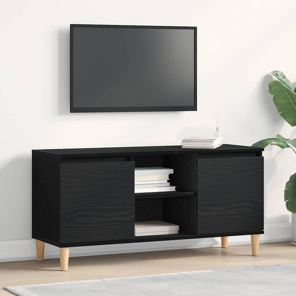 Televizní Skříň 102 X 35 X 50 Cm Černý Dub Kompozitní Dřevo